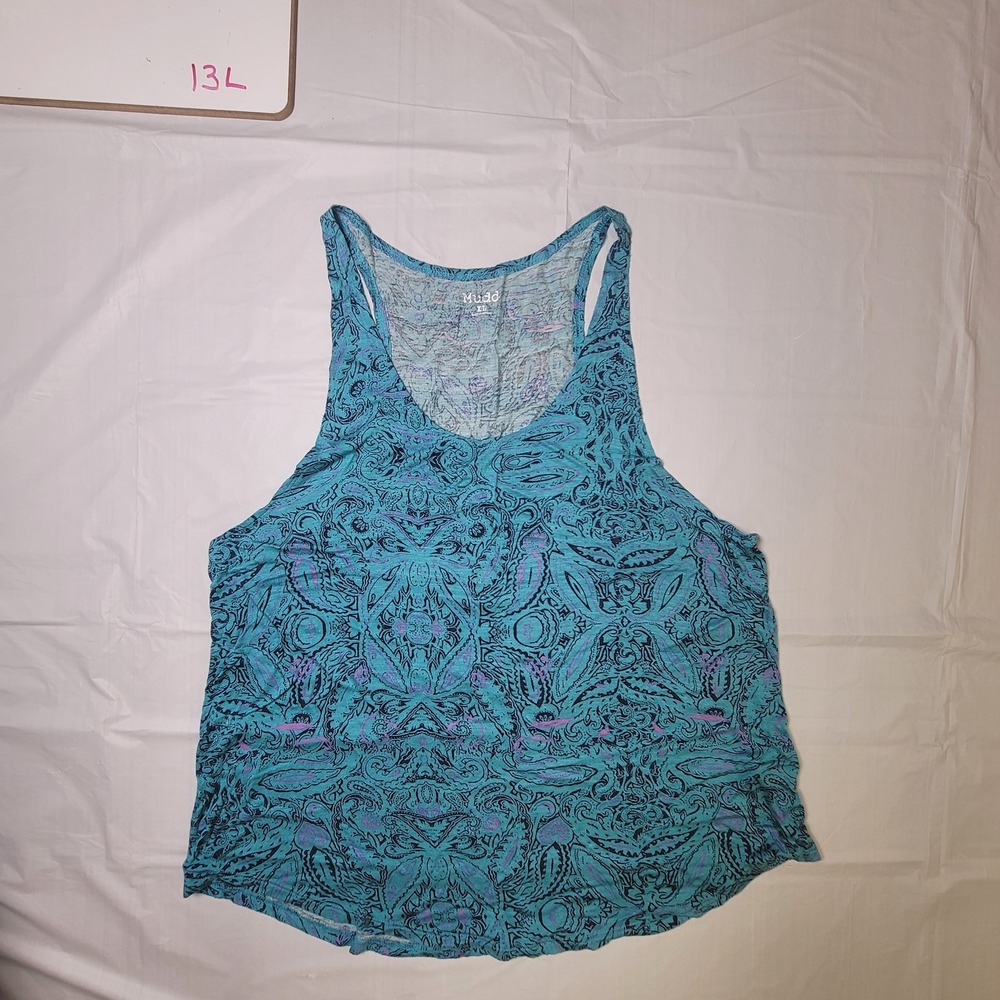 Womens Mudd Teen/Juniors tank top. Teal Paisley. Size Extra Large